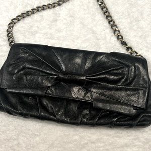 Leather Hobo Clutch